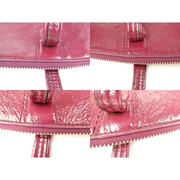 Coach Signature Khaki Burgundy Laura Tote Shoulder Bag F18335 - Picture 10 of 14